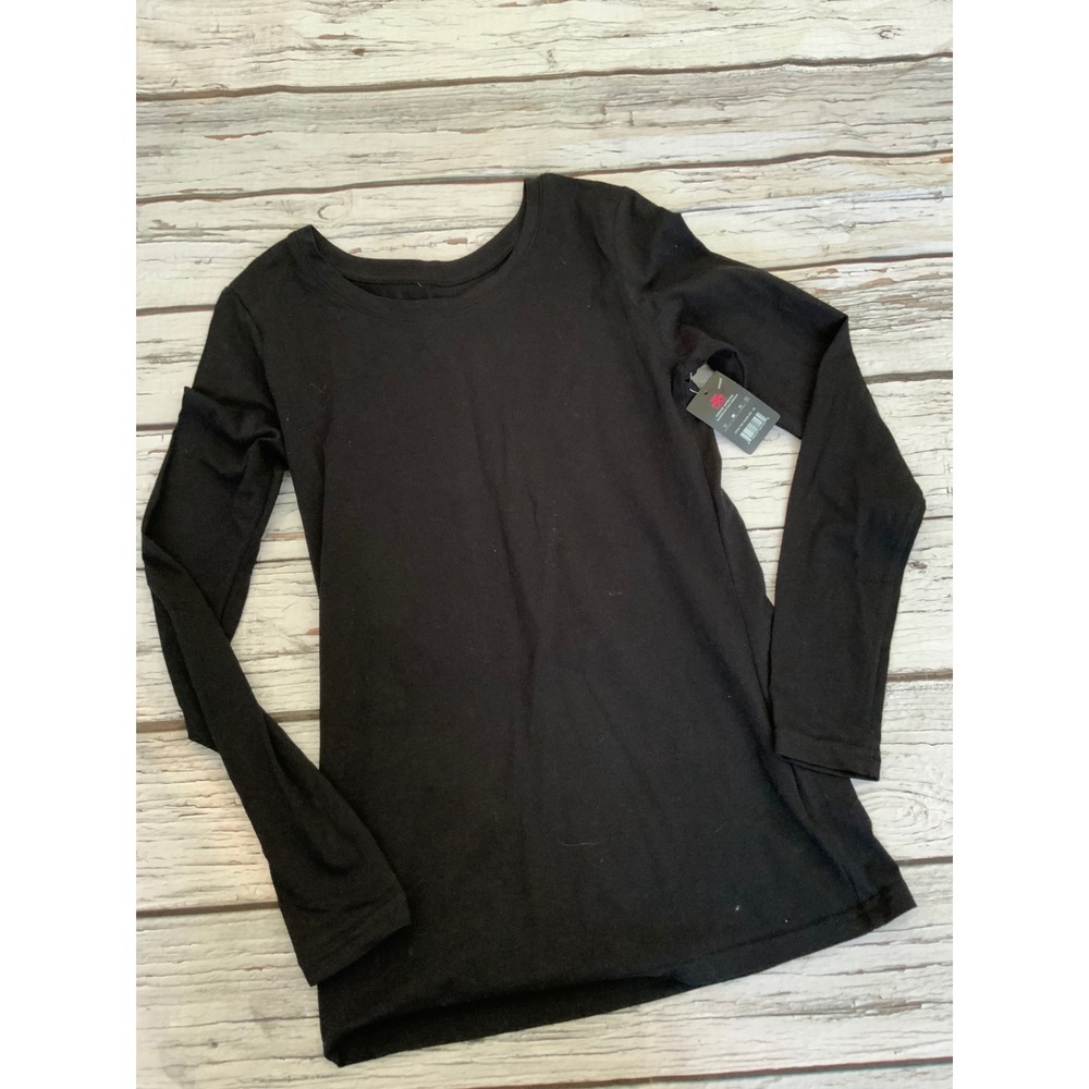 Natural Uniforms XS Black Long Sleeve Underscrub Tee Modern Fit Luxe Stretch New